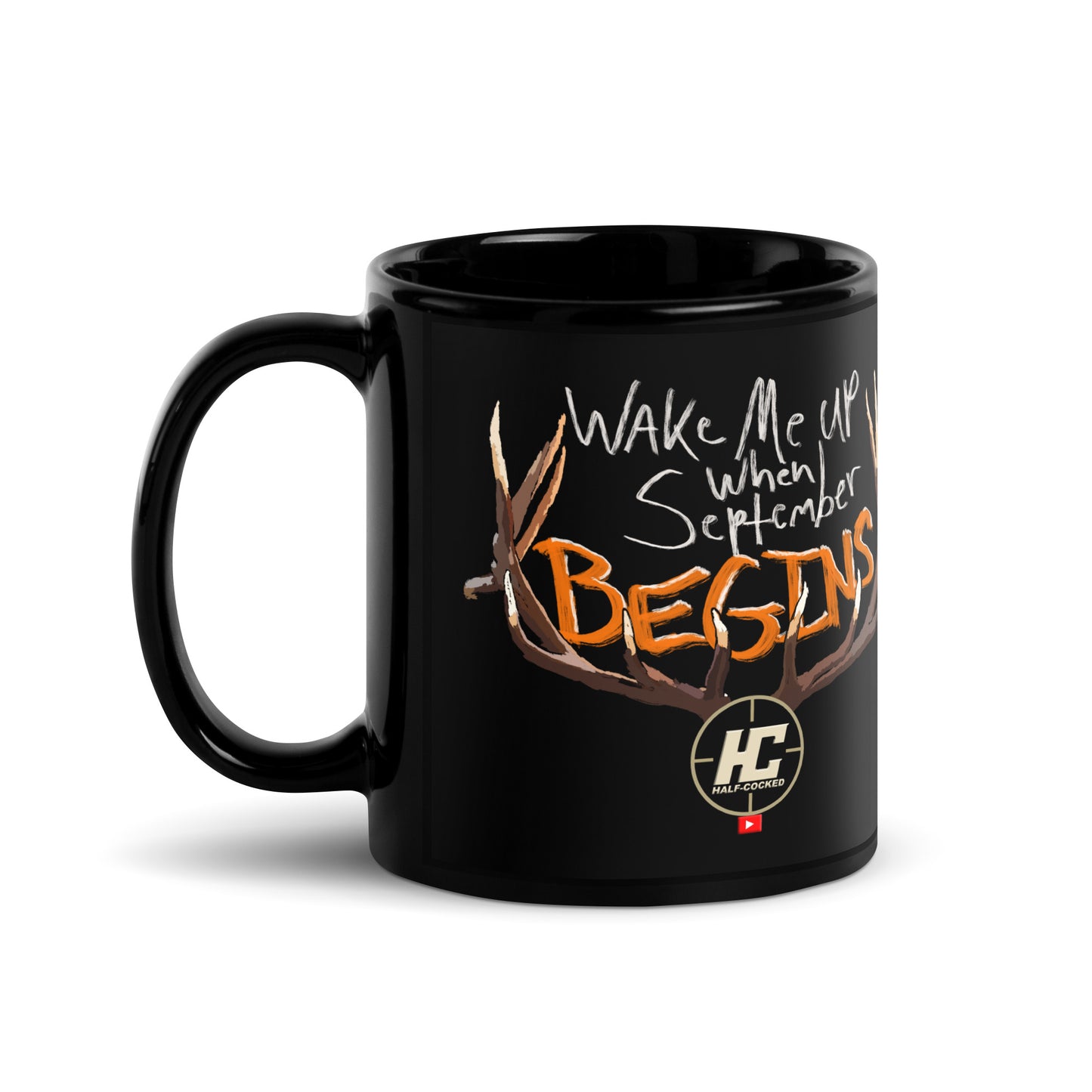 September Begins Black Glossy Mug